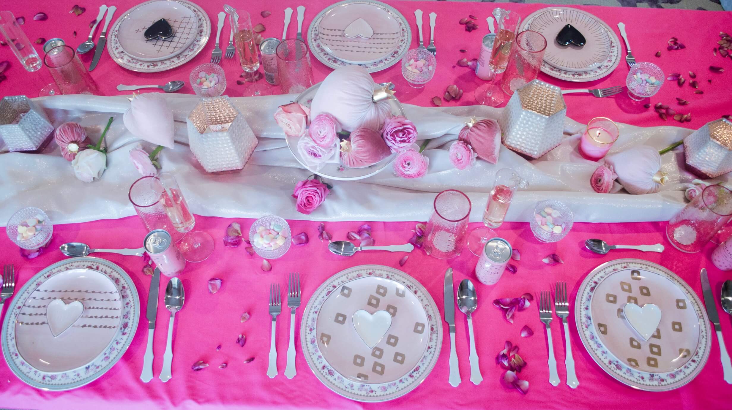 Pink Galantines Tablescape