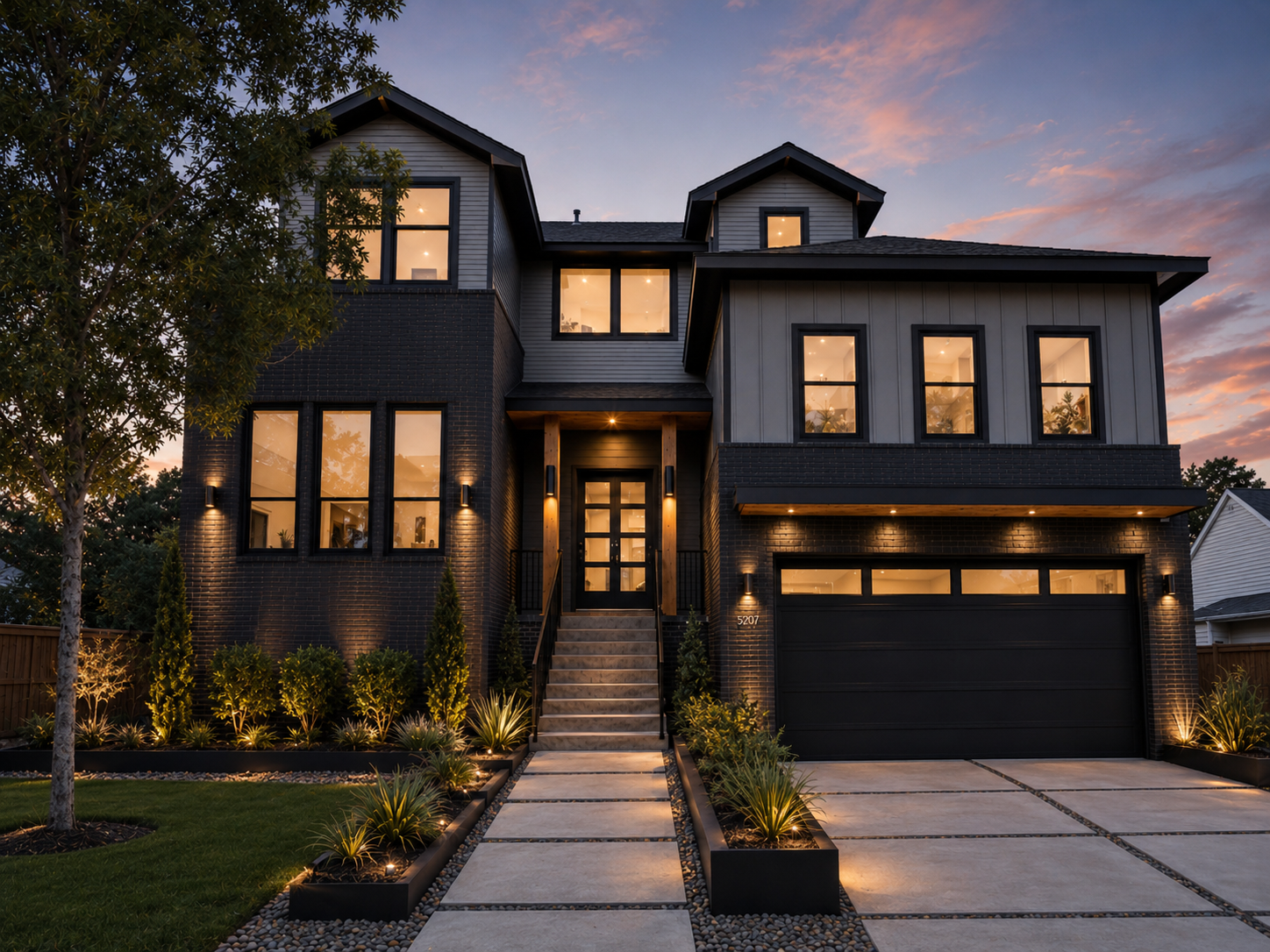 Dusk front elevation design example